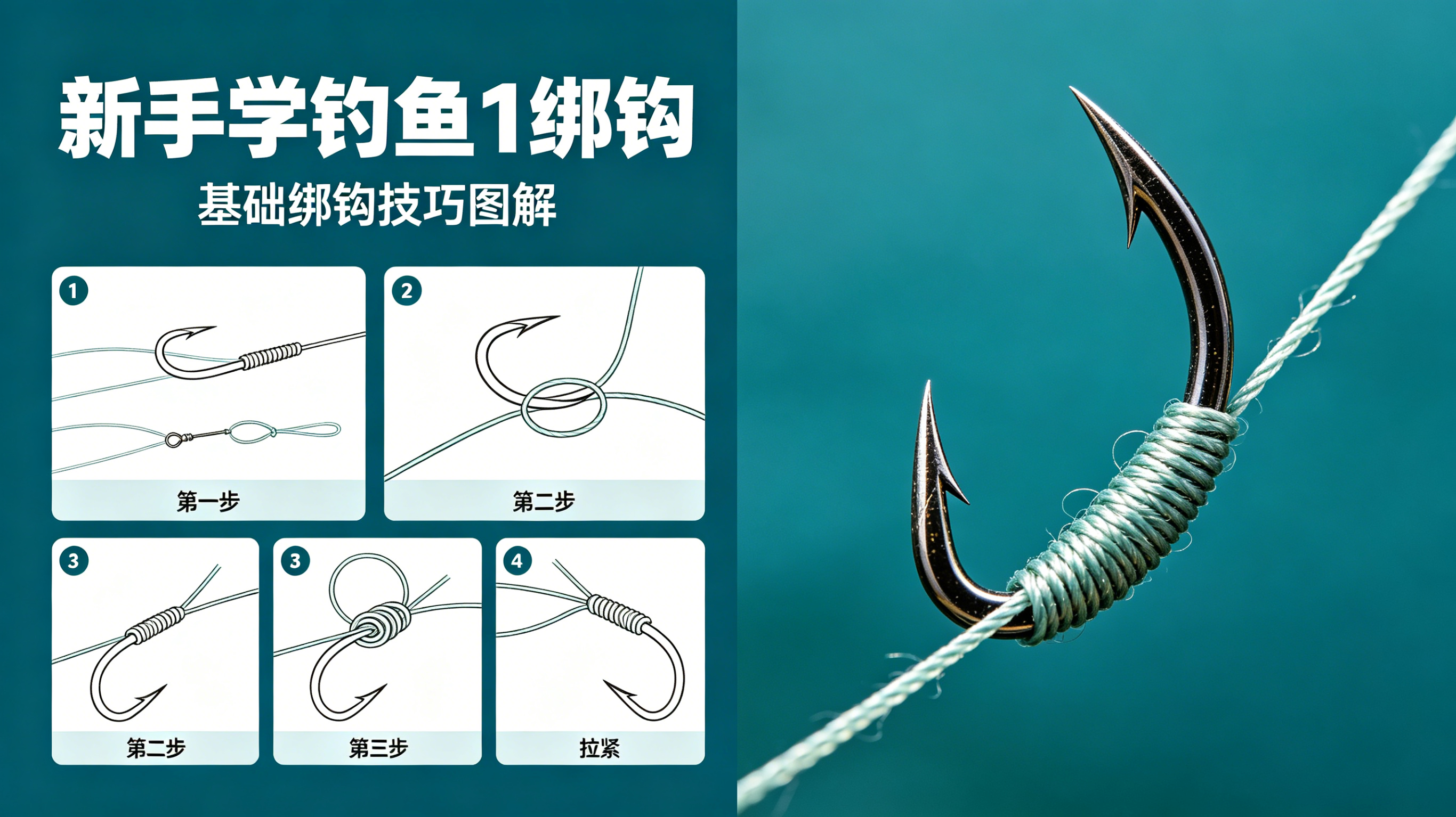 [钓鱼入门图解]新手学钓鱼1绑钩