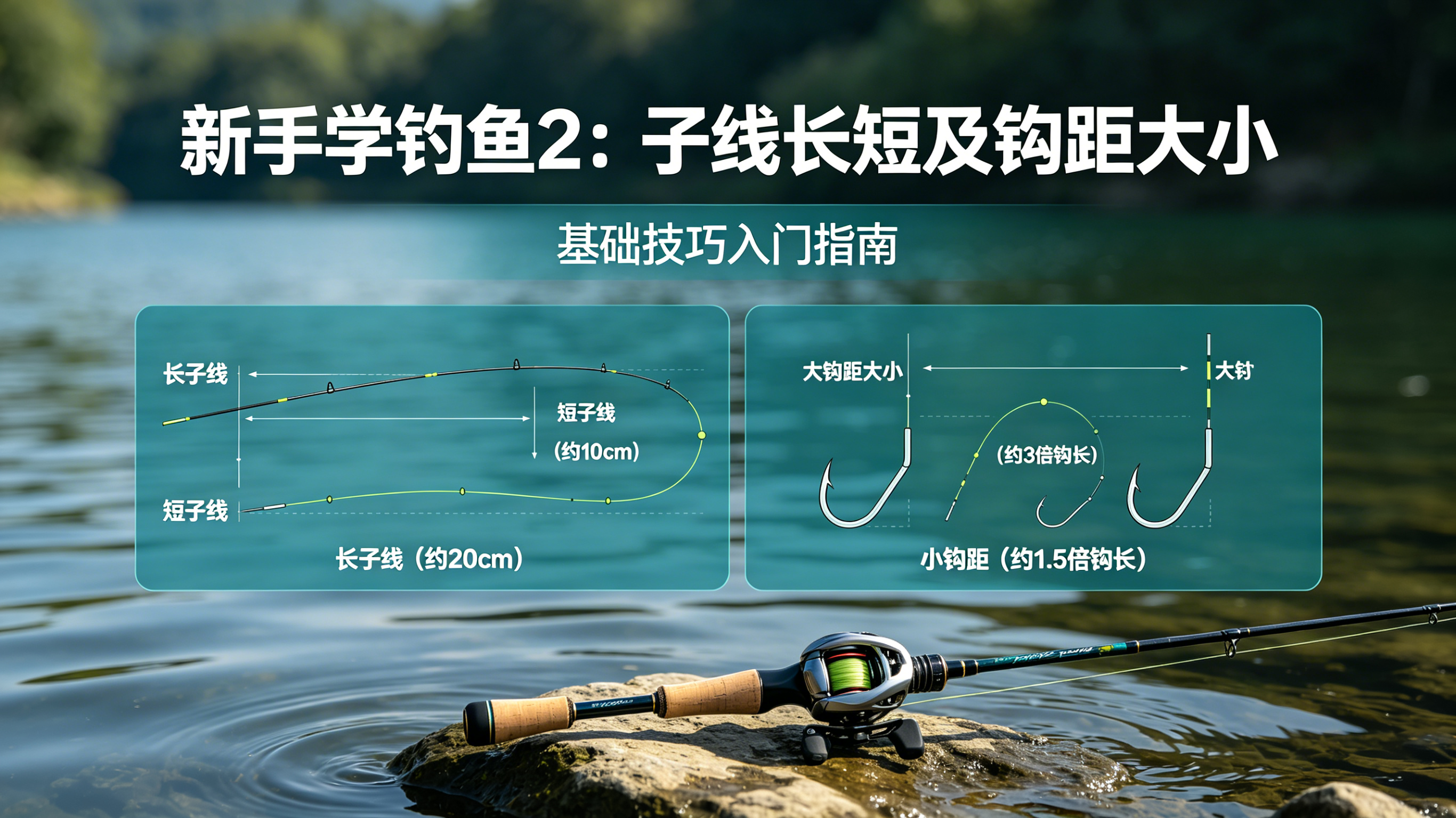 [钓鱼入门图解]新手学钓鱼2子线长短及钩距大小
