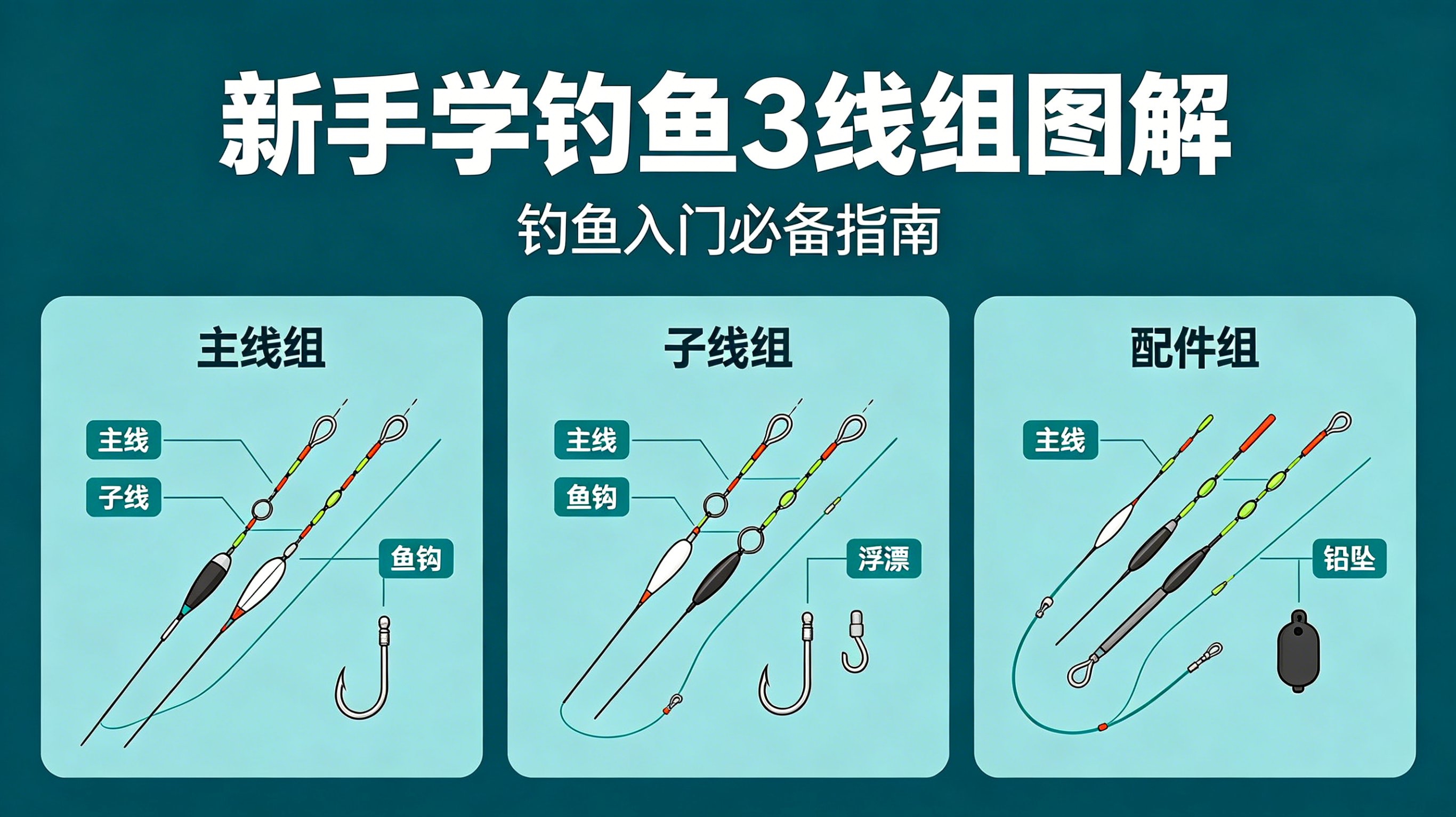 [钓鱼入门图解]新手学钓鱼3线组图解