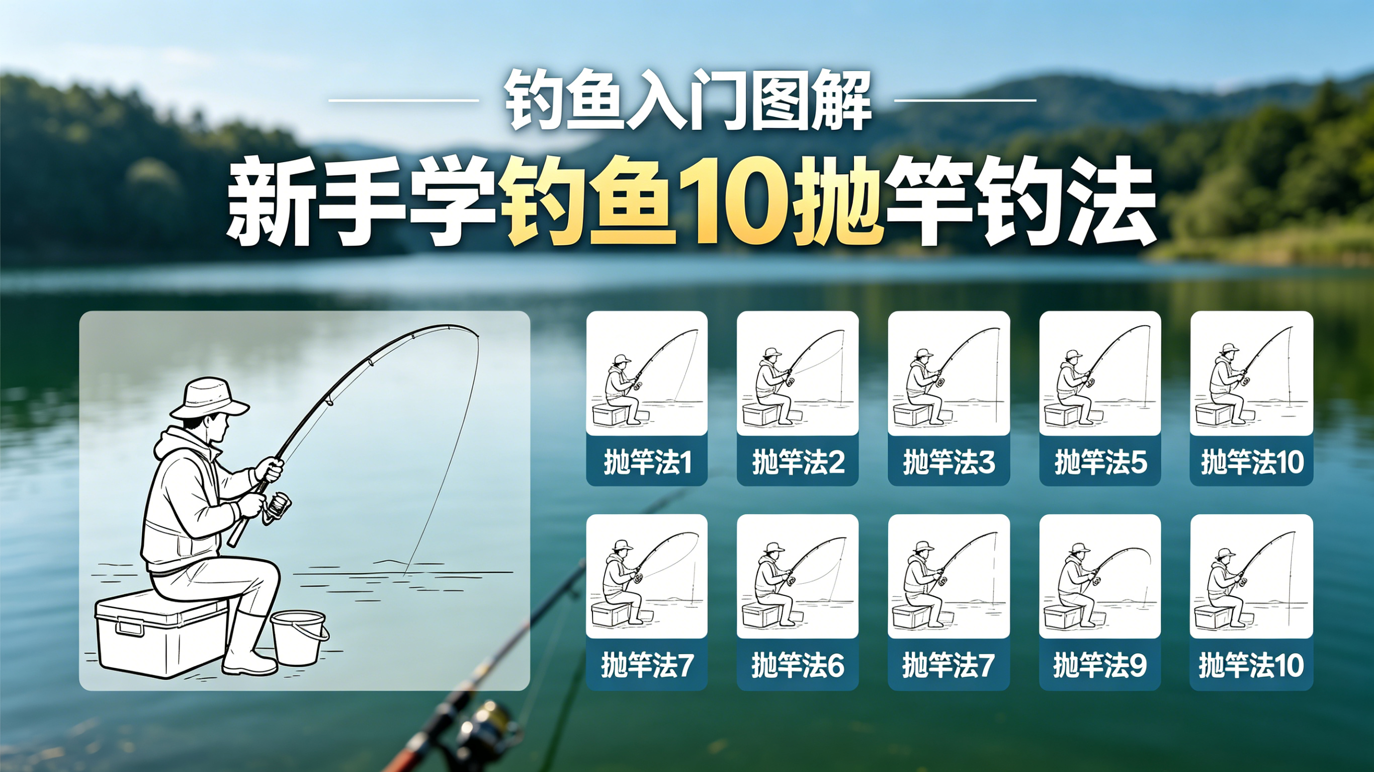 [钓鱼入门图解]新手学钓鱼10抛竿钓法